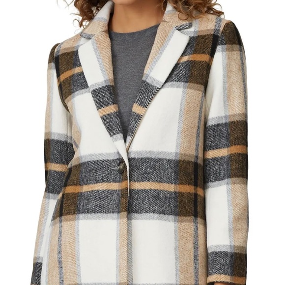 cupcakes & cashmere Black and Tan Plaid Trench Coat - Picture 7 of 7